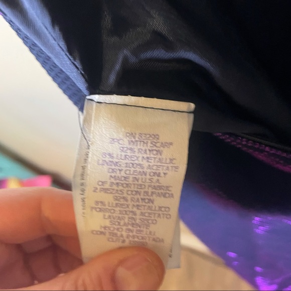 ๐ Vintage Jump Apparel Sheath Style Iridescent Navy Blue Maxi Dress Size 5/6 - Picture 11 of 13